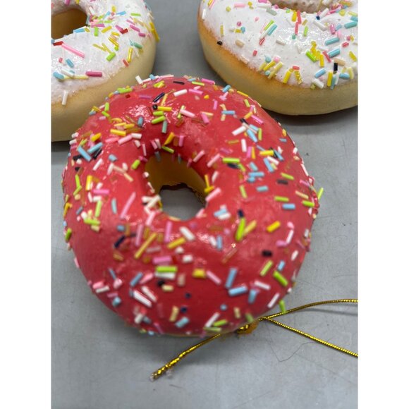Kurt Adler sweet scoops sprinkle donut ornaments set of 3 squishy 3.5" READ NEW - Picture 2 of 8